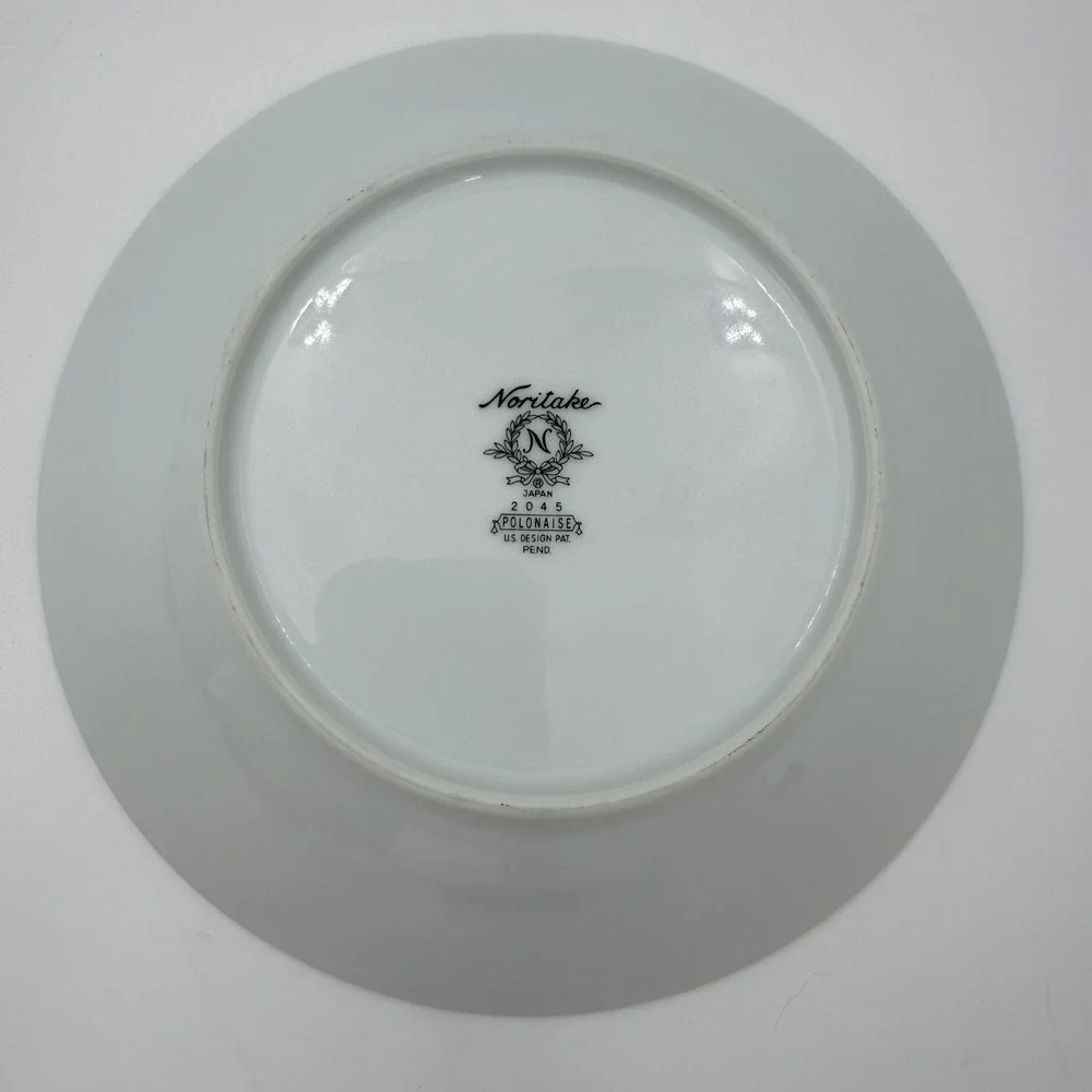 Noritake Polonaise 2045‎ Rim Soup Bowl Blue Gold Floral Japan 8